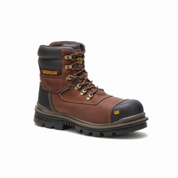 Caterpillar Adhesion Ice + Thinsulate Composite Toe Work Férfi Vízálló Cipő Bordó, HU-T096